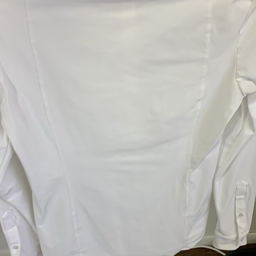 LAGUSO White Equestrian Show Shirt Small Long Sleeve Geometric Panel NWT - Picture 4 of 5